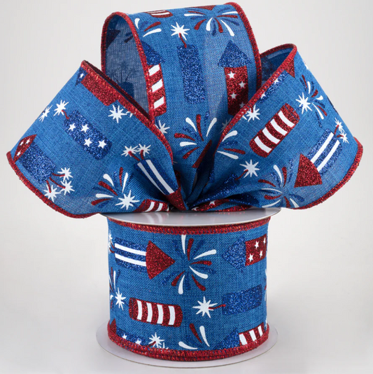 2.5" Wired Firecracker Ribbon (10 Yards) (Warehouse Sale)