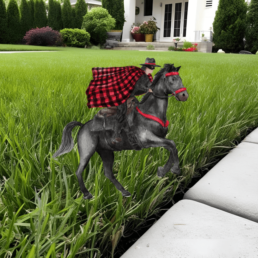 Red & Black Rider Garden Stake