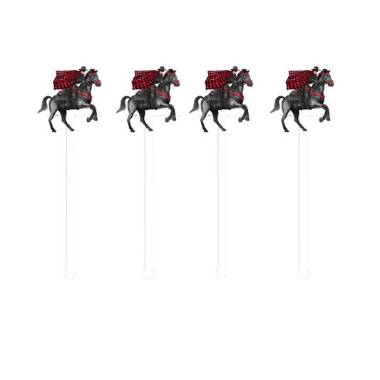 PRE ORDER (Ships 8/31) Red & Black Rider Swizzle Sticks