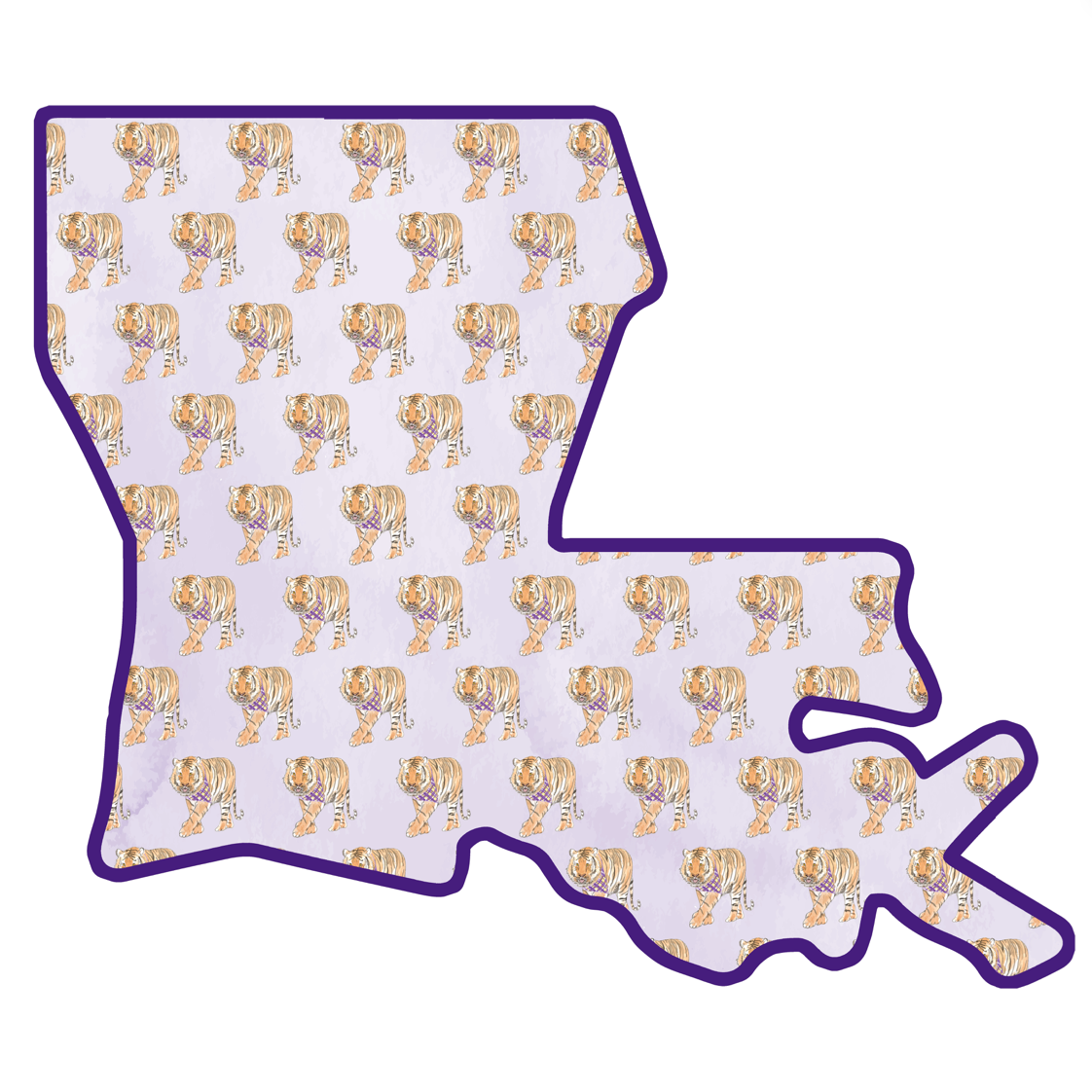 Louisiana Tigers (Pattern)- Door Hanger