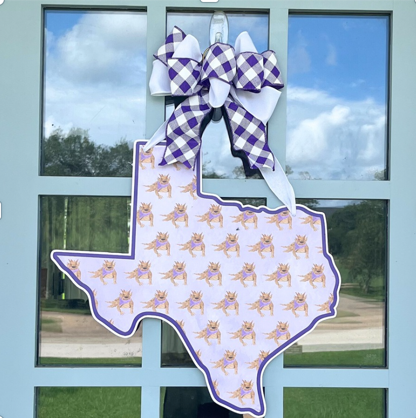 Horned Frogs (Pattern)- Door Hanger