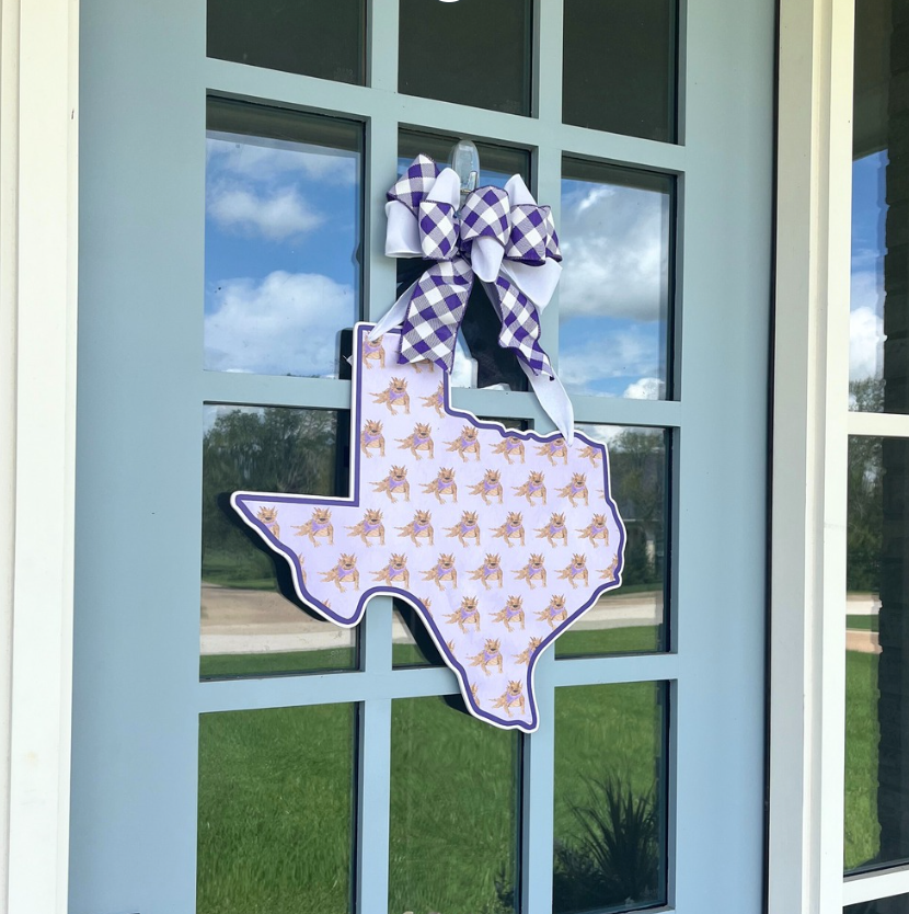 Horned Frogs (Pattern)- Door Hanger