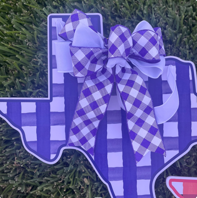 Plaid Texas (Purple)- Door Hanger