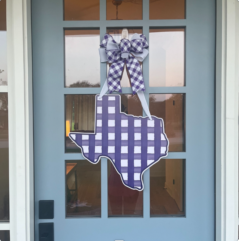 Plaid Texas (Purple)- Door Hanger