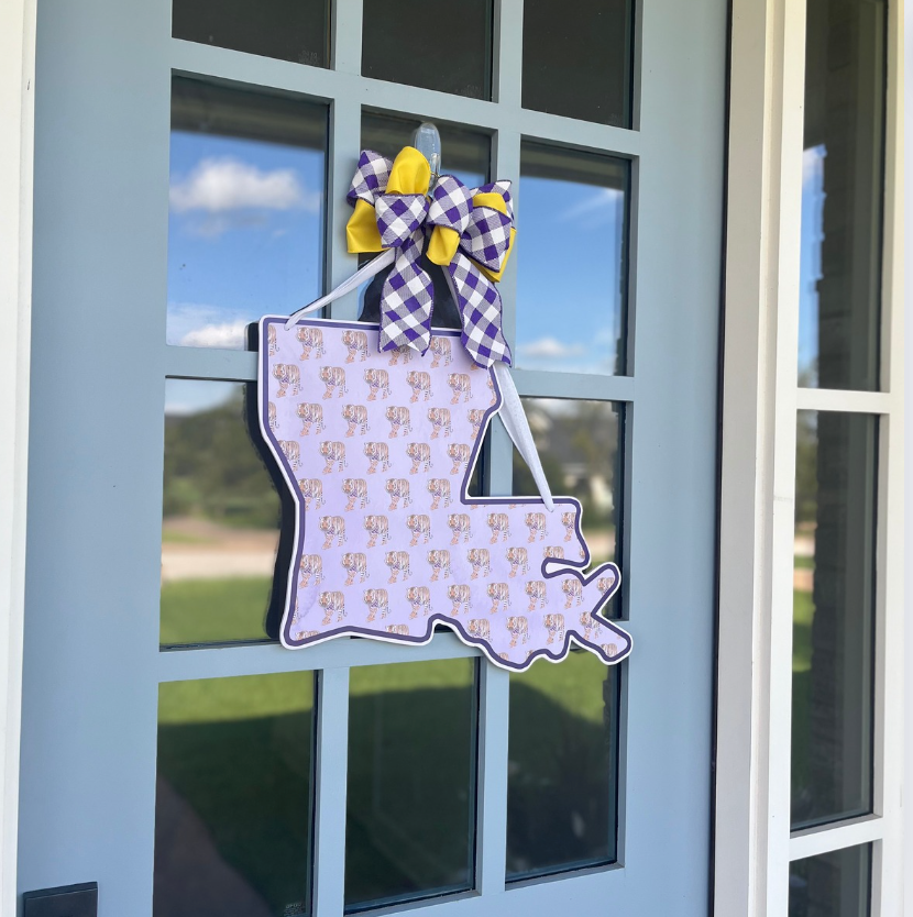 Louisiana Tigers (Pattern)- Door Hanger