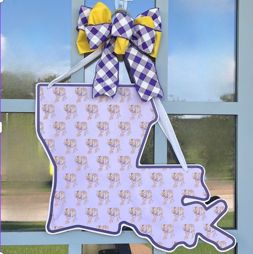 Louisiana Tigers (Pattern)- Door Hanger