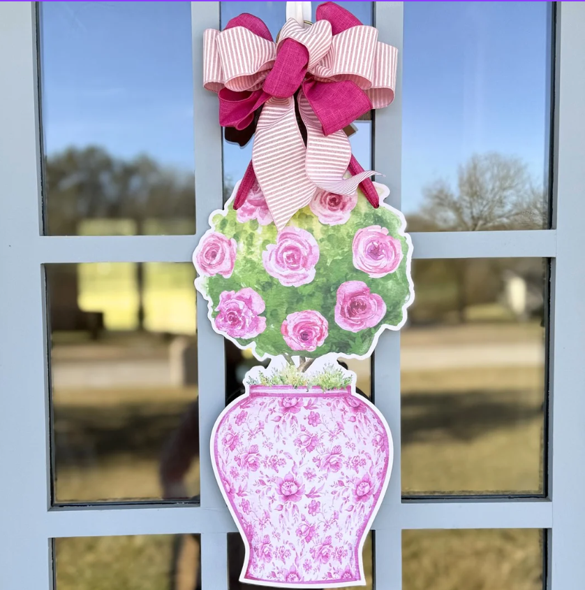 Rosy Topiary- Door Hanger