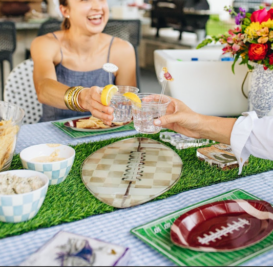 PRE ORDER (Ships 8/31) Floral Football Acrylic Party Platter