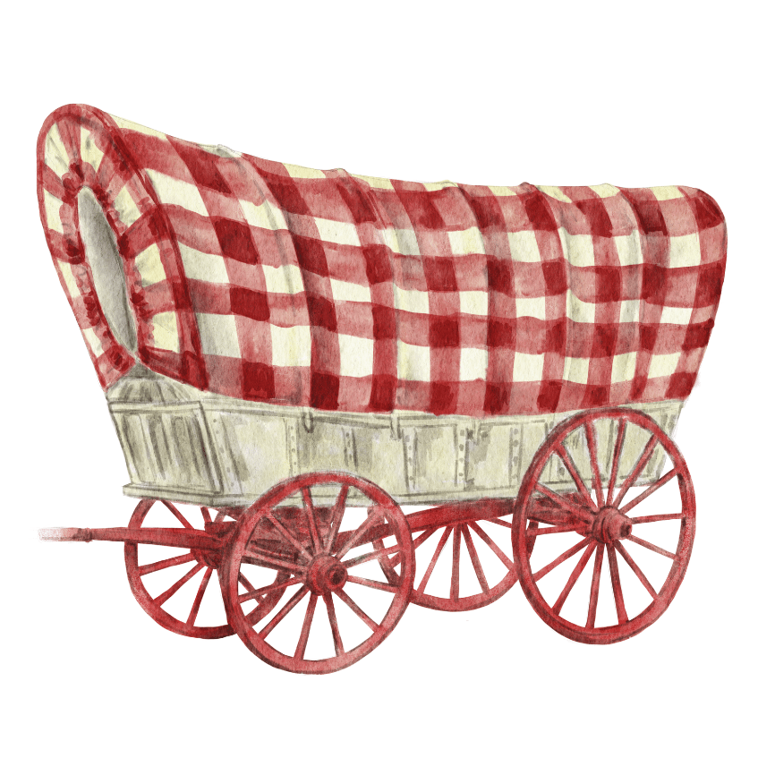 Crimson and Cream Wagon Door Hanger