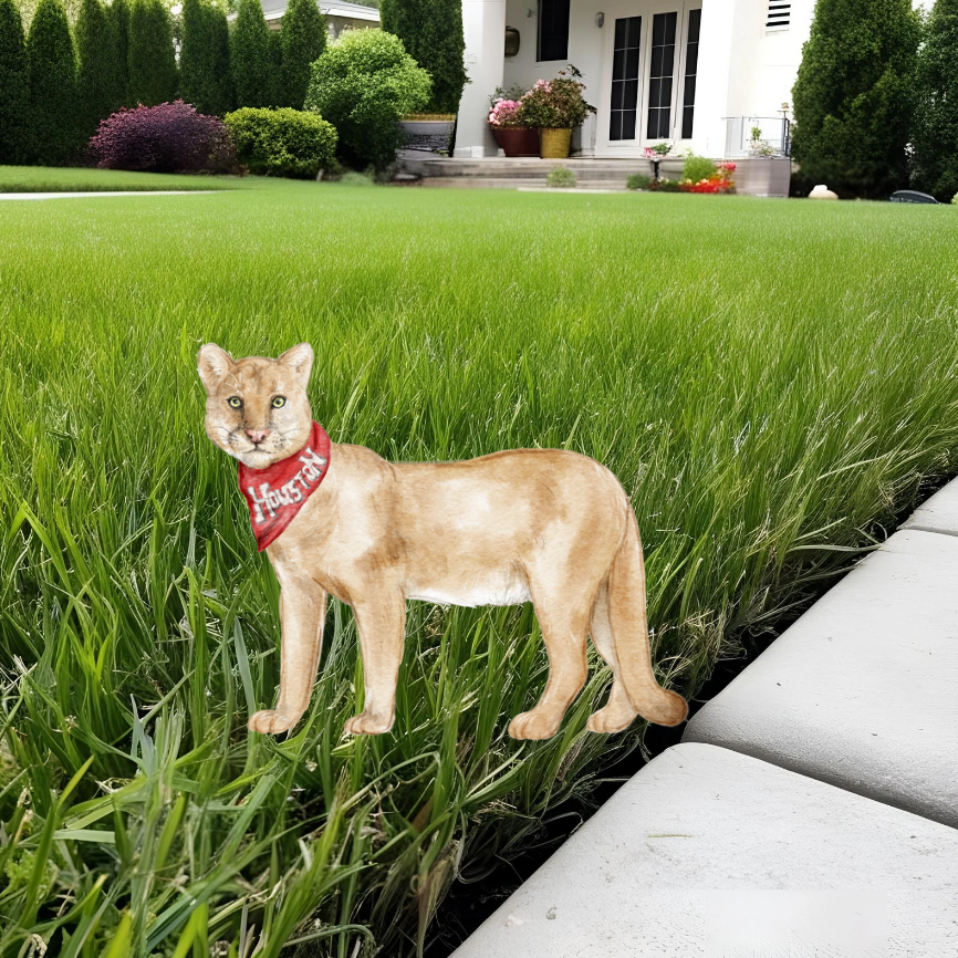 PRE ORDER (Ships 8/31) Red and White Cougar Garden Stake