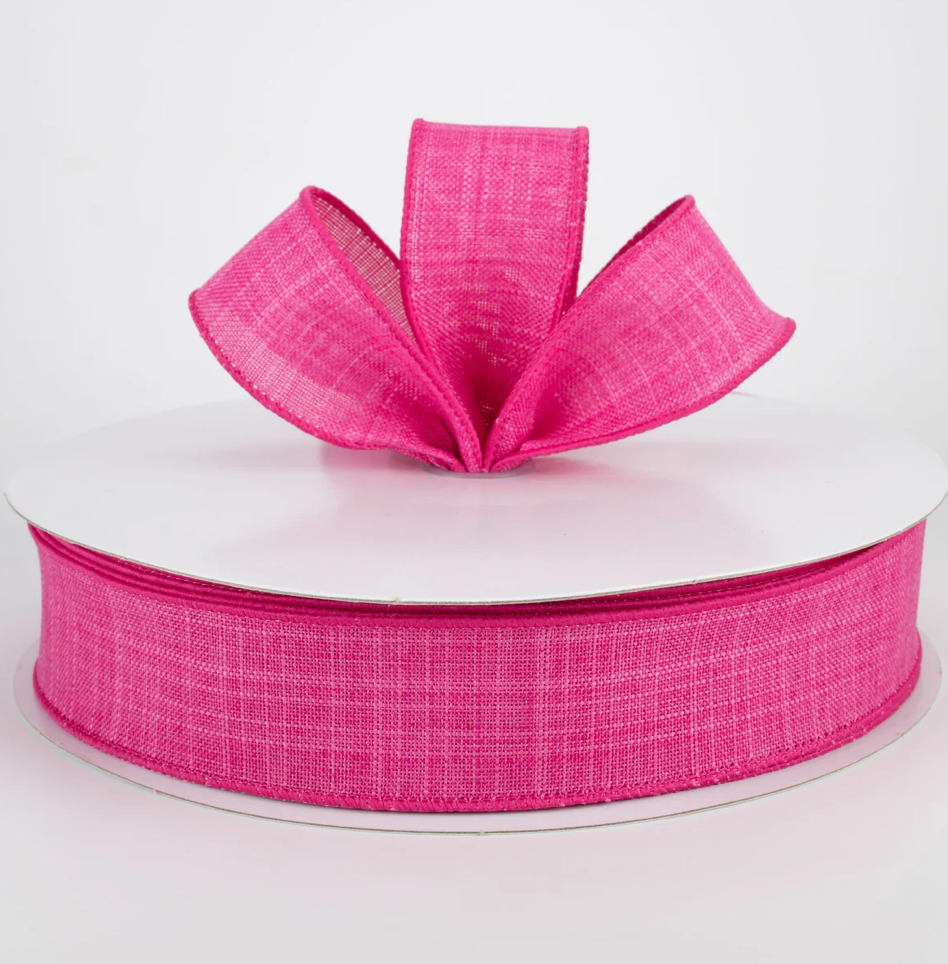 1.5" Estelle Textured Linen Ribbon: Fuchsia (50 Yards)