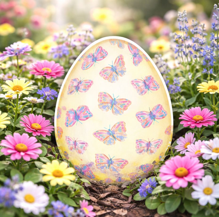 Butterfly Garden Egg Reversible Garden Stake