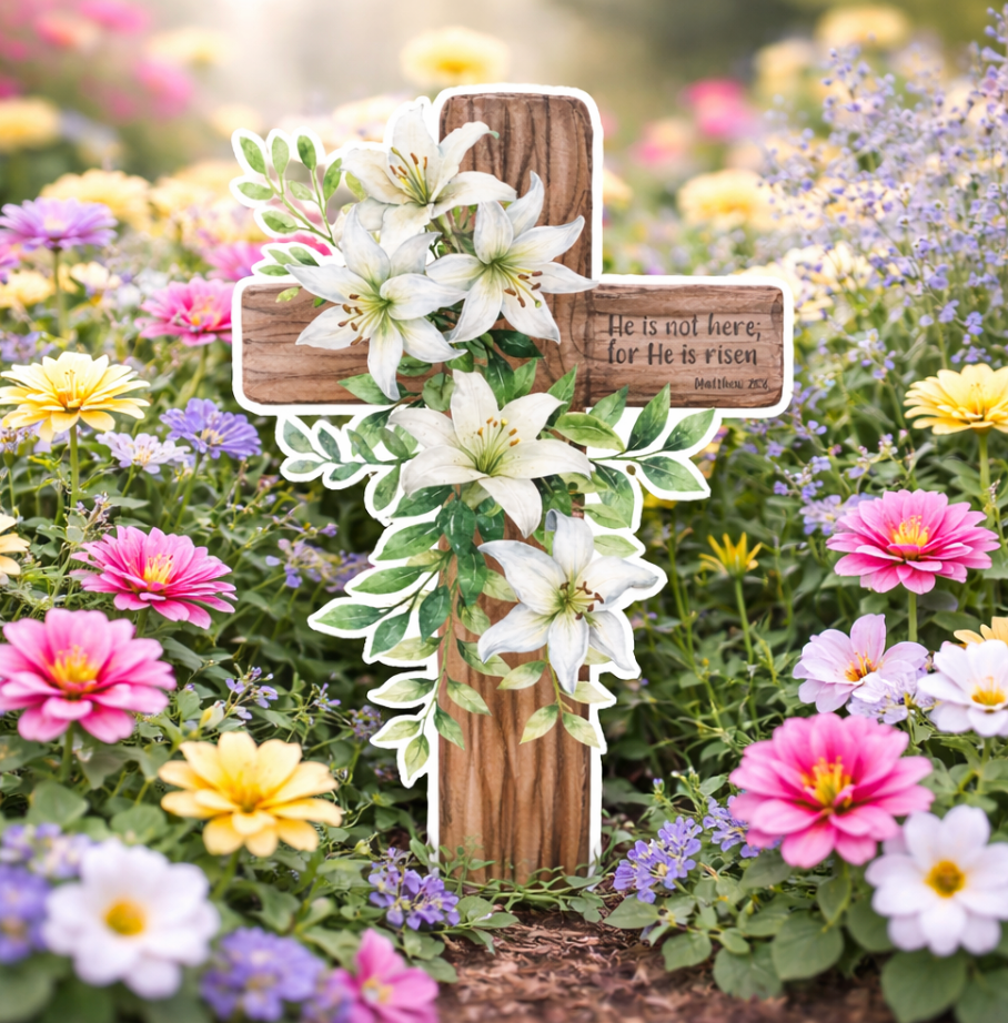He is Risen Garden Stake