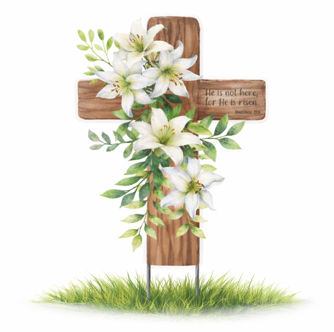 He is Risen Garden Stake