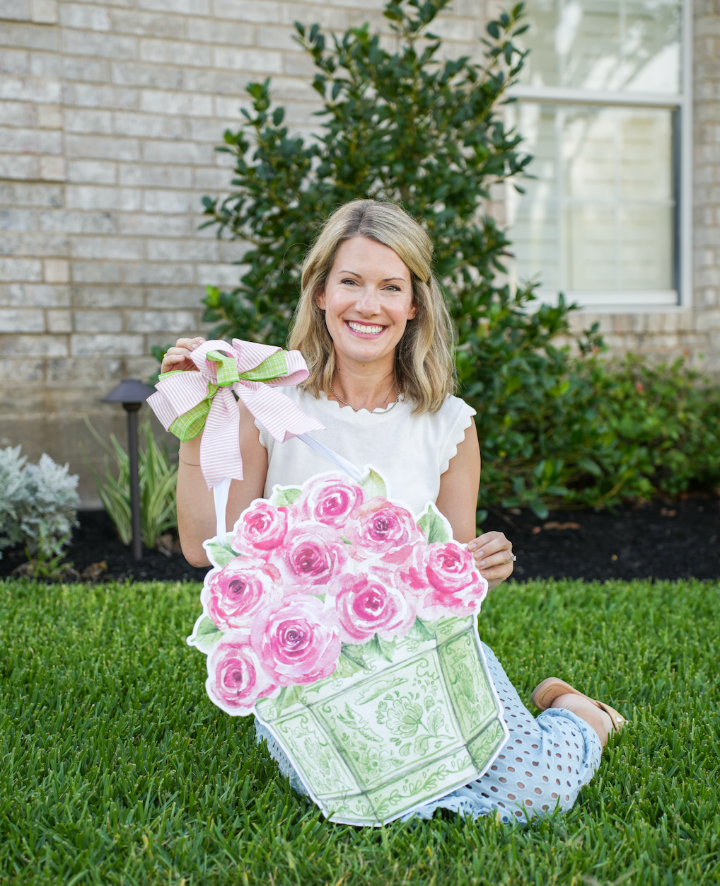 Garden Party Roses Door Hanger