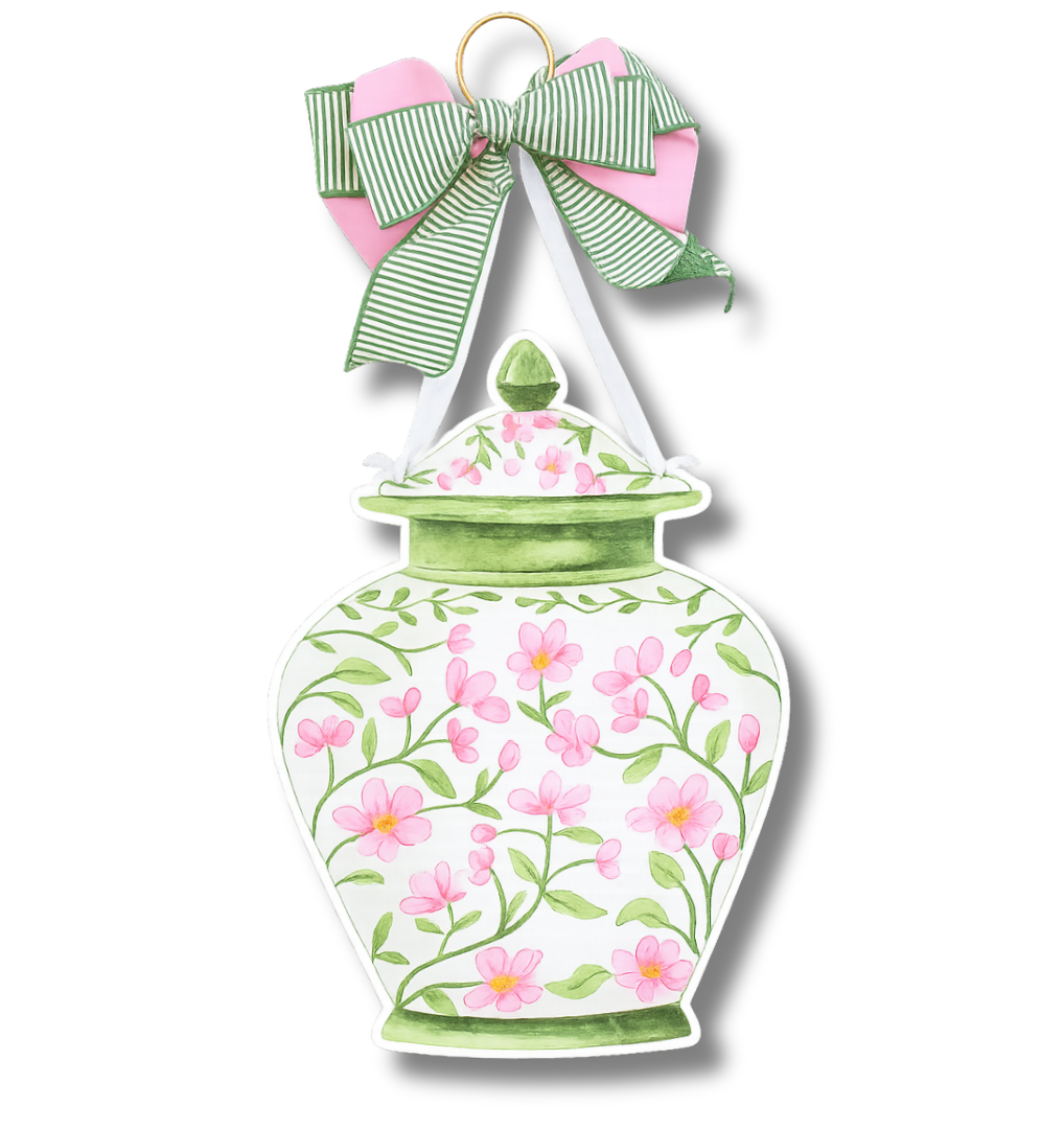 Blushing Blooms Ginger Jar Door Hanger