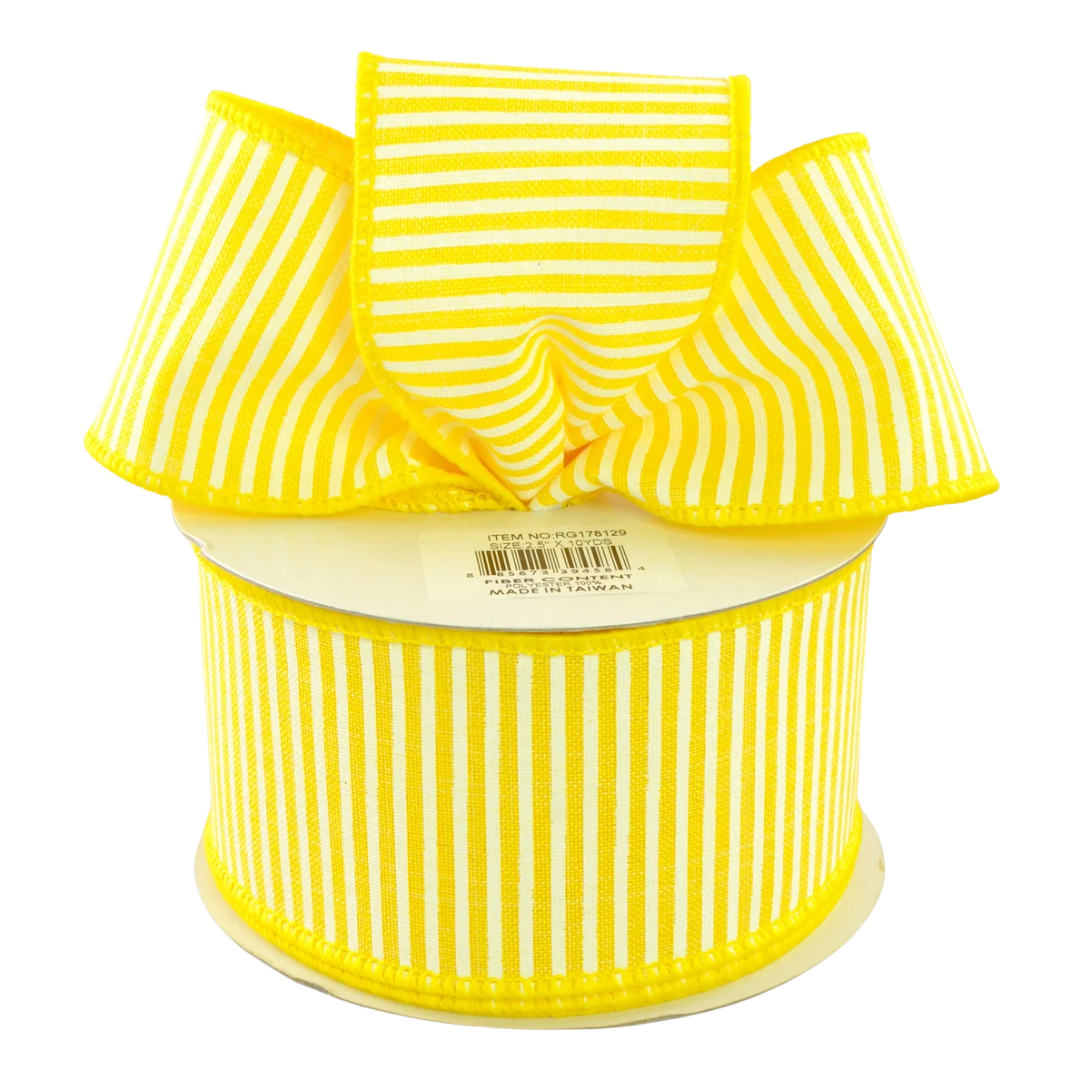Yellow + White Pinstripe Ribbon