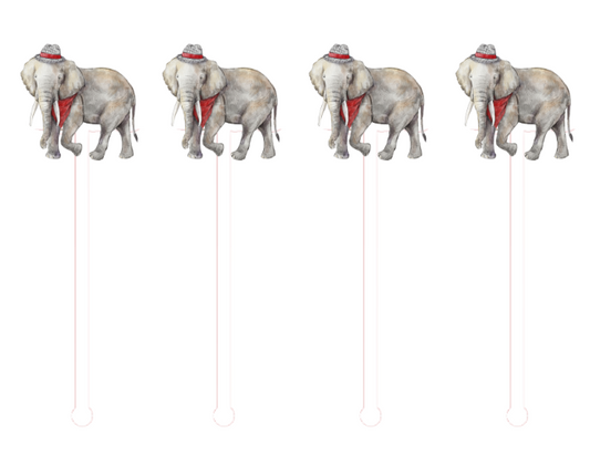 PRE ORDER (Ships 8/31) Crimson & White Elephant Swizzle Sticks
