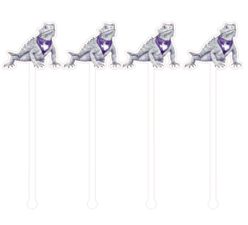 Purple Horned Frog Swizzle Sticks