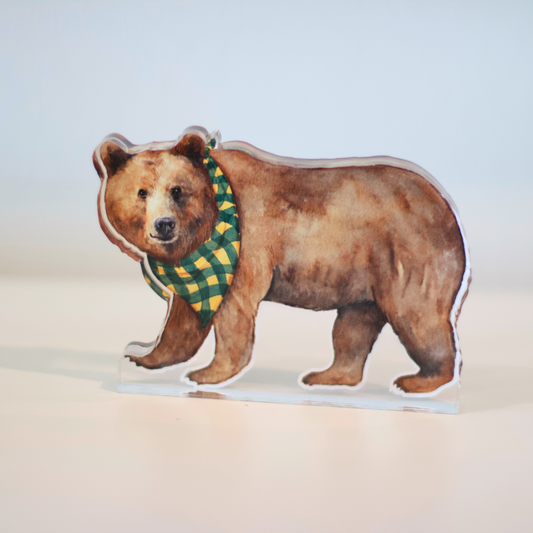 PRE ORDER (Ships 8/31) Green & Gold Bear Acrylic